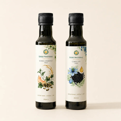 Set Kabak Çekirdeği Yağı 250 ml ve Çörekotu Yağı 250 ml - 2 li Avantaj Seti