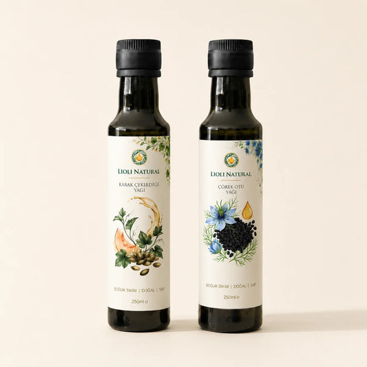 Set Kabak Çekirdeği Yağı 250 ml ve Çörekotu Yağı 250 ml - 2 li Avantaj Seti